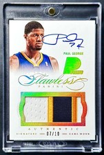 2012-13 Panini Flawless PAUL GEORGE #15 Gold GAME-WORN Patch Auto #7/10 Pacers