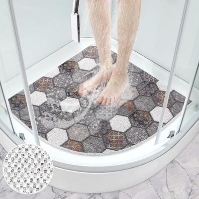 Corner Shower Mat Non Slip: 27.5 x 27.5 Inch Large Triangular Shower Mats for...