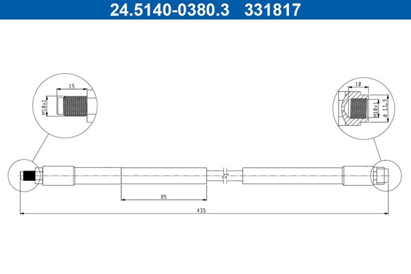 Ate Bremsschlauch 24.5140-0380.3 FüR Mercedes Sl R230 280 230 454 300 350 456-image