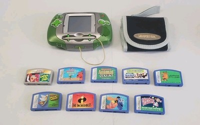 LEAP FROG LEAPSTER Learning Handheld Console #20200 W/ Games Tested Working