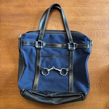 Green Hill Collection USA Blue Canvas Cordura & Leather Tote Large