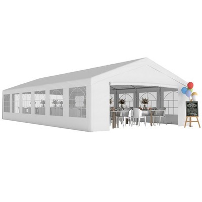 20' x 40' Carport & Party Tent, Sidewall Windows, Event Catering, Wedding White