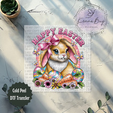 Easter Bunny, Pink, Ready to Press DTF Transfer, Heat Transfer, Shirt Transfer