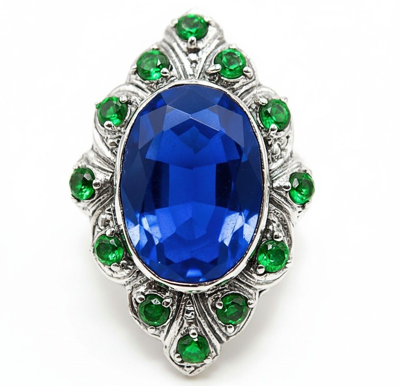 10CT Heat Treated Kyanite 925 Sterling Silver Filigree Ring Sz 7 PC9-4