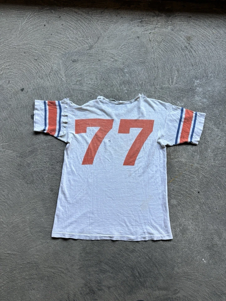 Camiseta deportiva de algodón Tennessee Champion Running Man de los años 50 talla L reparada Foto 2 de 4