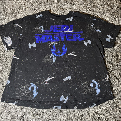 Jedi Master All Over Print Star Wars Galaxy T Shirt 2XL Black Death Star AOP