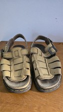 Vintage Dr. Martens 90s 8A55 Yellow Sandals Made In England Size UK 9