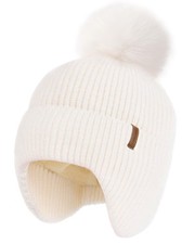 Toddler Baby Winter Hat Warm Fleece Lined Knit Kids Hat with Earflap Infant N...