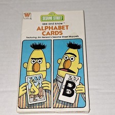 Free Shipping - Sesame Street See and Know Alphabet Cards 1978 Vintage