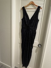 Badgley Mischka Black Sequin Formal Gown size 16P