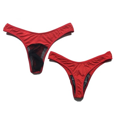 Men's Sexy Sheer Mesh Briefs T-Back Thongs Bikini Lingerie Underpants G-Strings