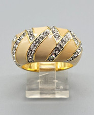 VINTAGE JOAN RIVERS SIGNED GOLDTONE RHINESTONE BEIGE ENAMEL RING SIZE 8.25