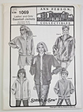 VTG 90s Stretch & Sew Pattern 1069 Misses & Girls Unlined Baseball Jackets UNCUT