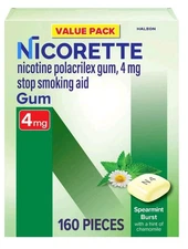 Nicorette Nicotine 4mg Stop Smoking Gum - Spearmint Flavored - Exp 5/28