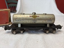 Vintage Lionel Lines Sunoco 2680 Silver Tank Car O Gauge Train. Made In USA