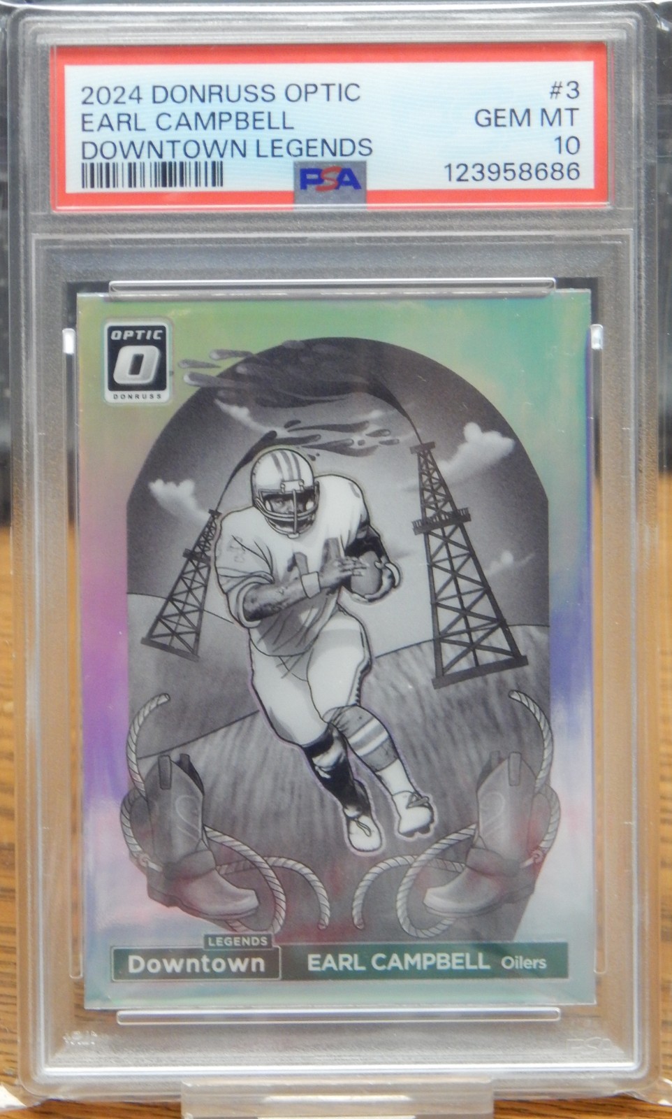 2024 DONRUSS OPTIC EARL CAMPBELL DOWNTOWN LEGENDS PSA 10 FOOTBALL CARD LQQK