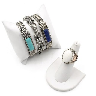 Carolyn Pollack Sterling Turquoise Lapis Cuff Bracelets Ring Lot of 4 #S4455 4