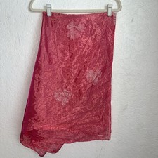 Vintage Pink Sheer hibiscus flower 1950s Large Scarf