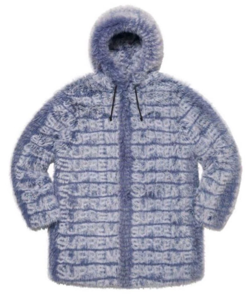 Manteau suprême en fausse fourrure à capuche violet