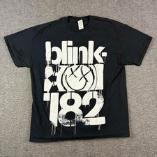 Blink-182 Shirt Mens XL Black Band Graphic Tee Gildan Heavy Cotton Rock Music