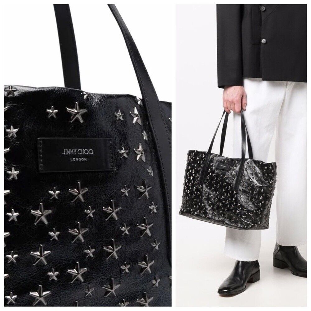 NEW! Jimmy Choo Pimlico/s Black Vintage Leather Tote w NEW! Jimmy Choo Pimlico/s Black Vintage Leather Tote w