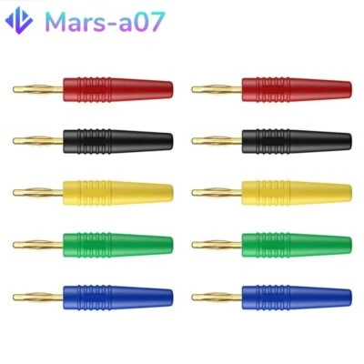 10 Stück 10A 2 mm Bananenstecker vergoldet Stecker Löten für elektrische Prüfungen - Bild 1 von 4