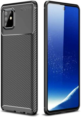 Hülle für Samsung Galaxy Note 10 Lite Silikon Schutzhülle Schwarz Case Carbon