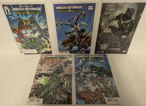 MECH STRIKE MONSTER HUNTERS 1-5A COMPLETE Set Gage Diaz Marvel
