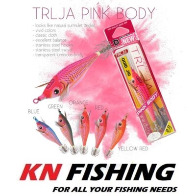 DTD TRLJA Pink Bukva Squid Fishing Lure Sea Eging Sizes 1.5/2.0/2.5 NEW 2025