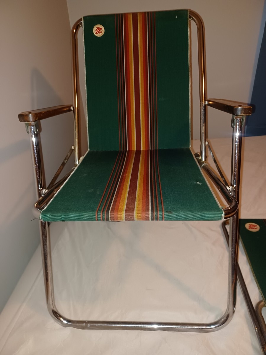 Lot De 2 Chaises Pliantes Vintage Zip Dee – Noires – Pour Camping-car Airstream