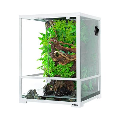 OIIBO 30 Gallon Reptile Tank 18'' x 18'' x 24'' Reptile Terrarium, Full View Gla...