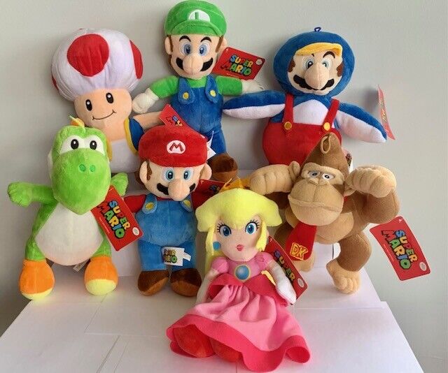 New Super Mario Luigi Princess Peach Yoshi DK Plush Doll Stuffed Animal Toy 10"