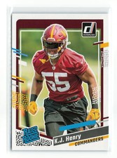 K.J. HENRY #400 2023 PANINI DONRUSS COMMANDERS ROOKIE RC