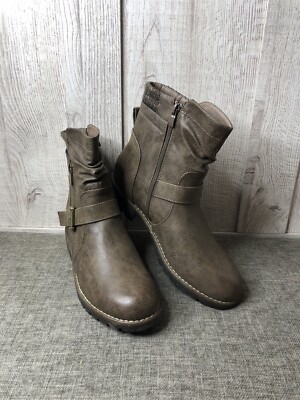 Hawkwell WomensAnkle Boots Size 9.5  Brown Side Zipper Bootie 