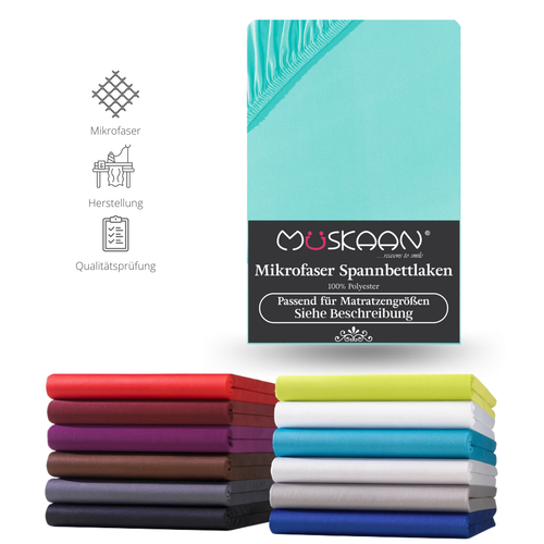 Utopia Bedding 3-teiliges Bettlaken-Set – Microfaser-Polyester, Inkl. Spannbetttuch & Kissenbezug, Doppelbett