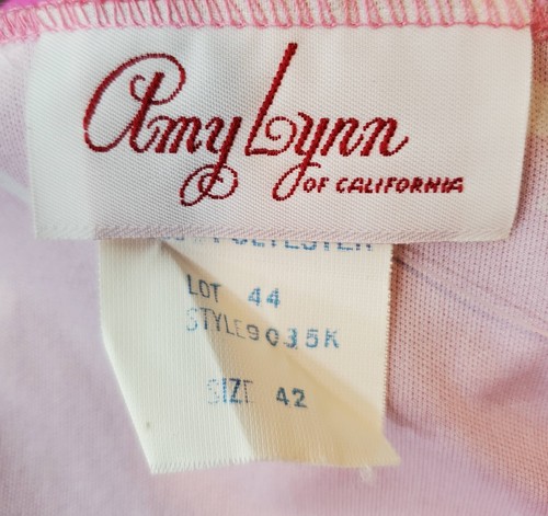 NWT Vintage Amy Lynn of California Top - Size 42 (22W) - Pink Floral w/ Belt - Picture 13 of 14