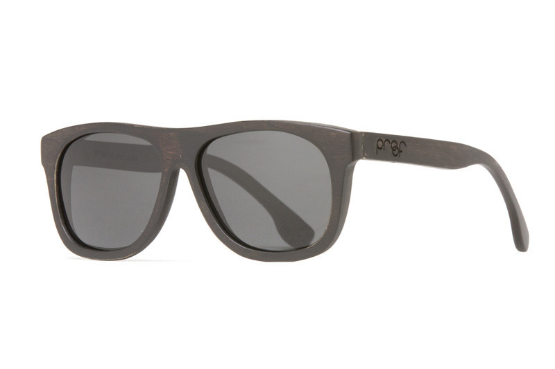 Lunettes De Soleil PROOF CASCADE Polarisées - Monture Rouge, Verres Noirs - Neuf Avec étui Bois