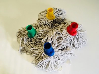 Mop Head Red -Green-Yellow-Blue 200g Exel type PY Yarn Push or Screw fit