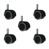 5 StüCk 50 Mm Stuhlrollen Stift 11X30 Mm Hartbodenrollen Rollen FüR BüRostuhl A1
