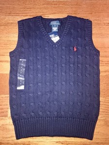 navy blue polo vest