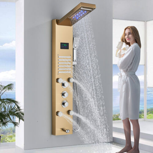 Duschpaneel Edelstahl LED Wasserfall Regendusche Massage Duschsäule Duscharmatur - Bild 147 von 220