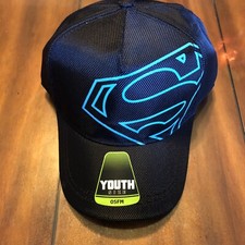 superman hat black adjustable snapback cap youth size hat