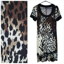 TIANA B. Leopard Print Jersey Knit A-Line Shift Dress Women's Size 8 Work Career