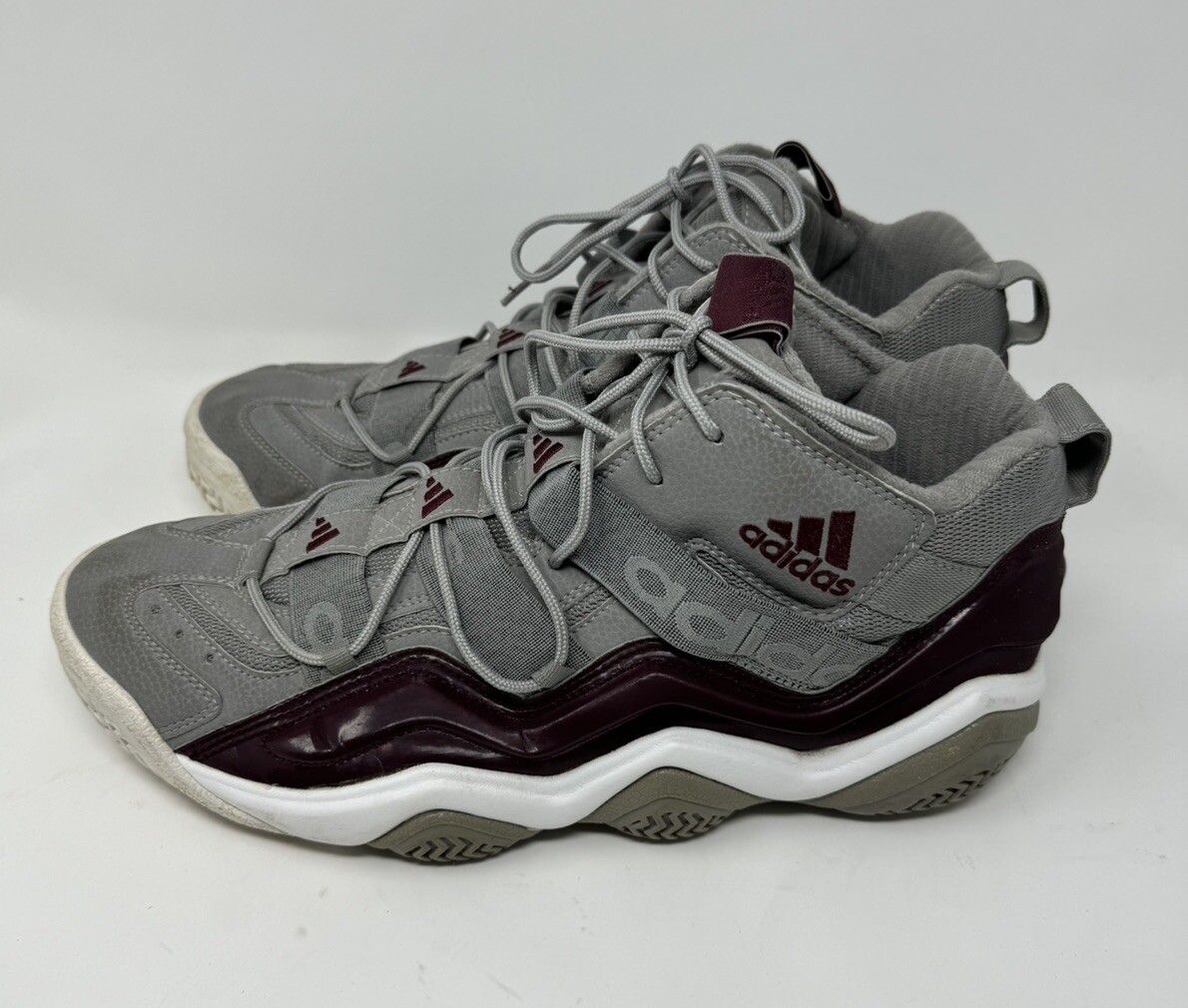 Adidas Mens 13 Top Ten 2000 Basketball Shoes Gray Whi… Gem