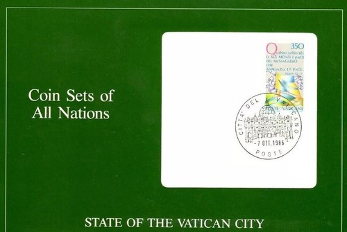 1985 VATICAN - BU SET (6) w/ BI-METAL 500 LIRE - COIN SETS of ALL NATIONS - Picture 3 of 7