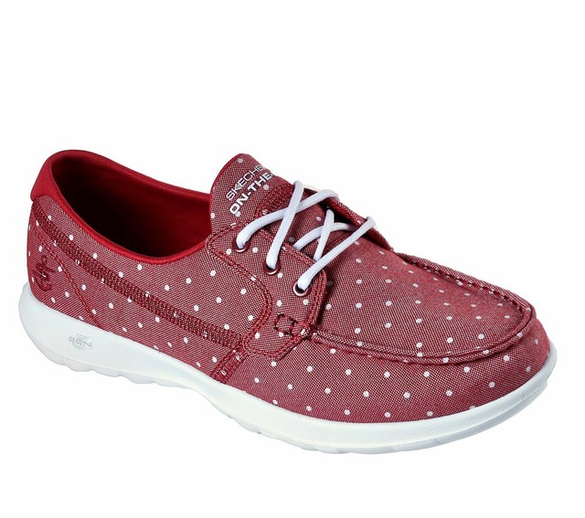 skechers boat shoes red