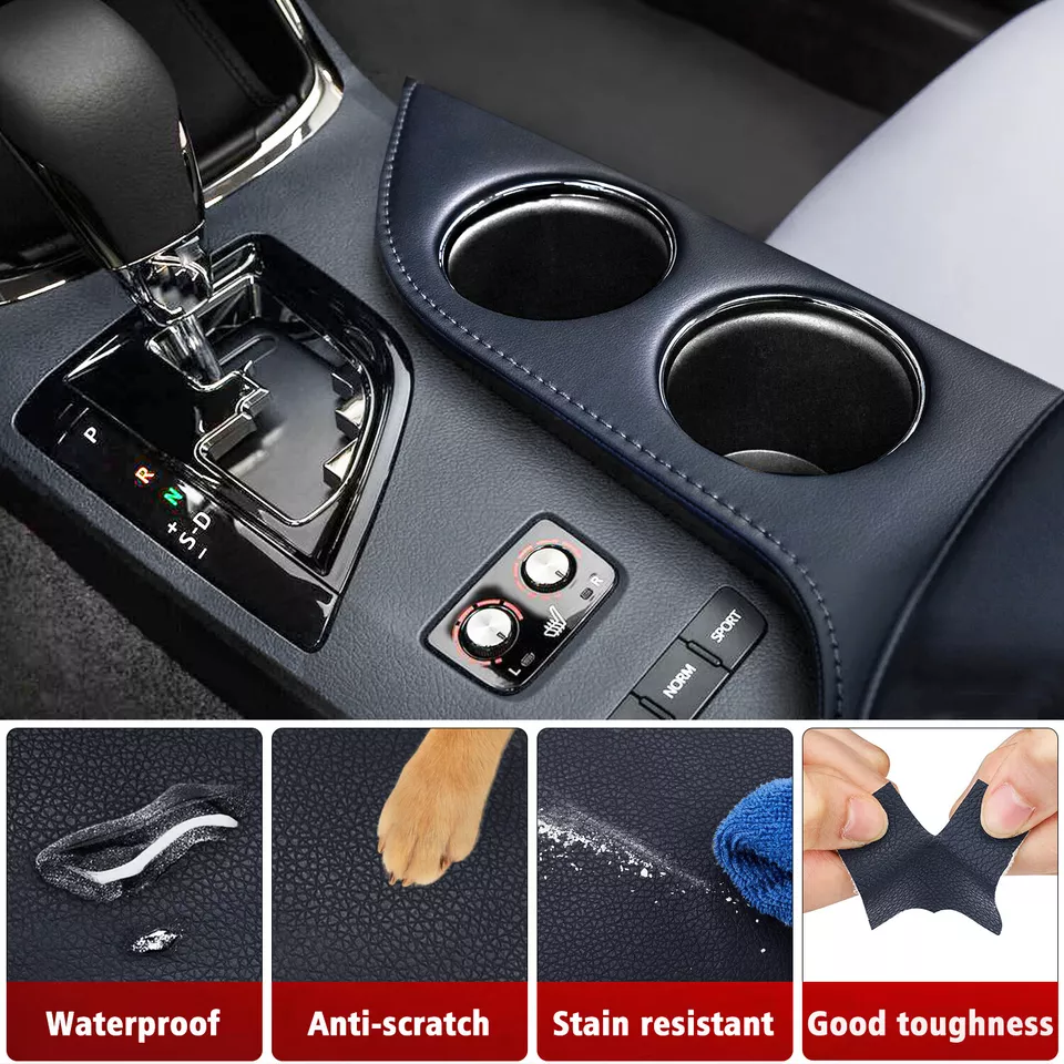 Se adapta a Toyota Avalon 2013-2018 vinilo cuero portavasos panel cubierta borde gris oscuro Foto 2 de 4