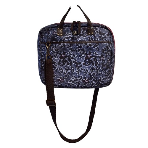 Lucky Brand Denim blau Blumendruck & Leder Crossbody Laptop Reise Arbeit Tasche - Bild 4 von 14