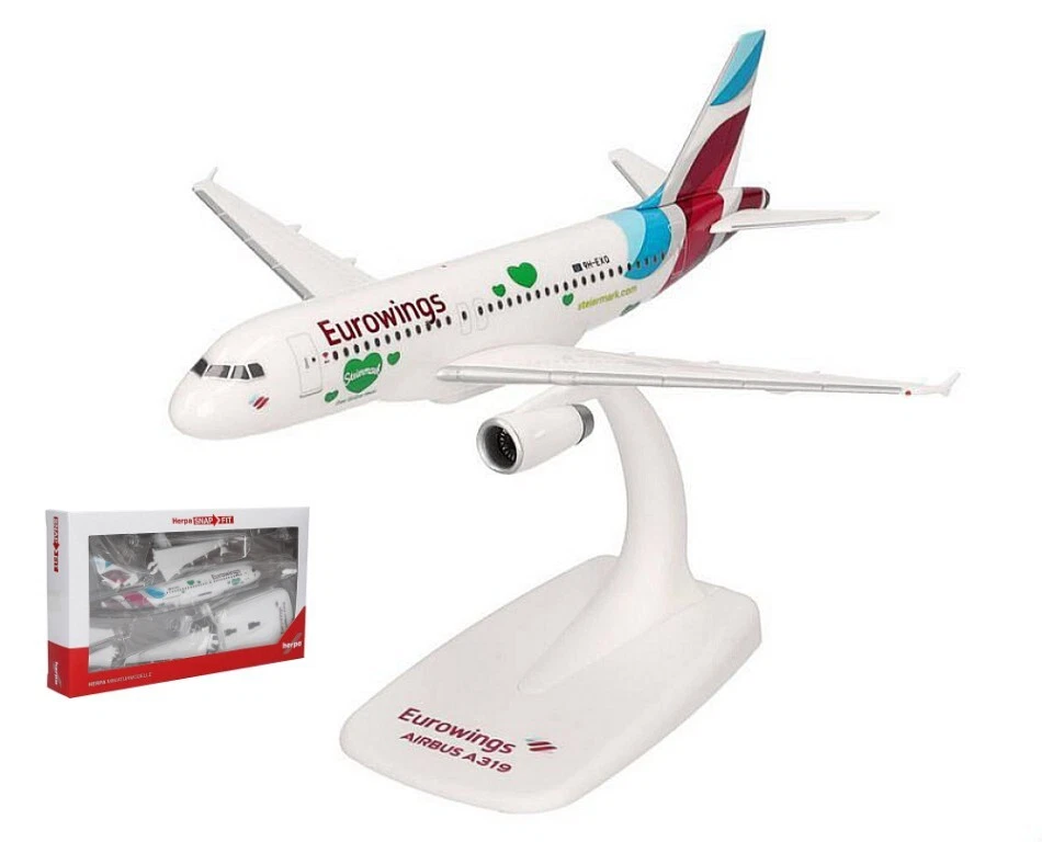 MODELLINO AEREO STATICO HERPA AIRBUS A319 EUROWINGS STELEMARK SCALA 1:200 - Immagine 3 di 4