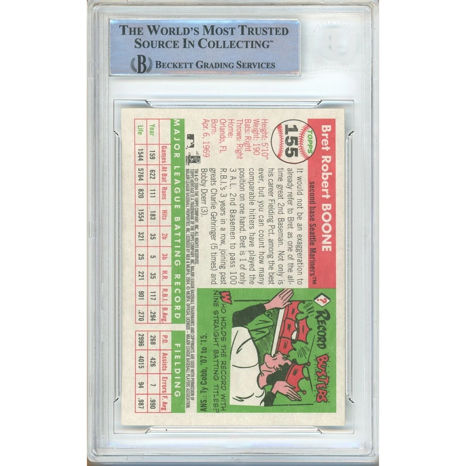 Bret Boone Signed 2004 Topps Heritage #155 Beckett BAS Slabbed Mariners MLB Auto - Image 4 of 4